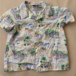 Janie and Jack tropical vacation Kids Button Down Shirt